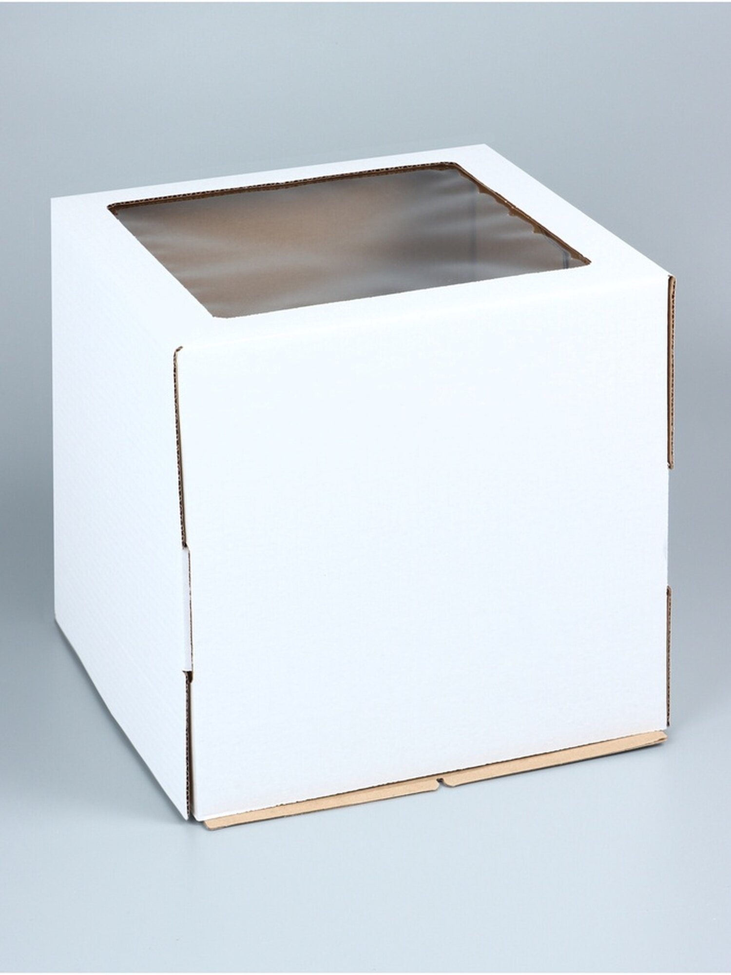 Подарочная коробка Upak Land для торта с окном 30x30x30 см белая