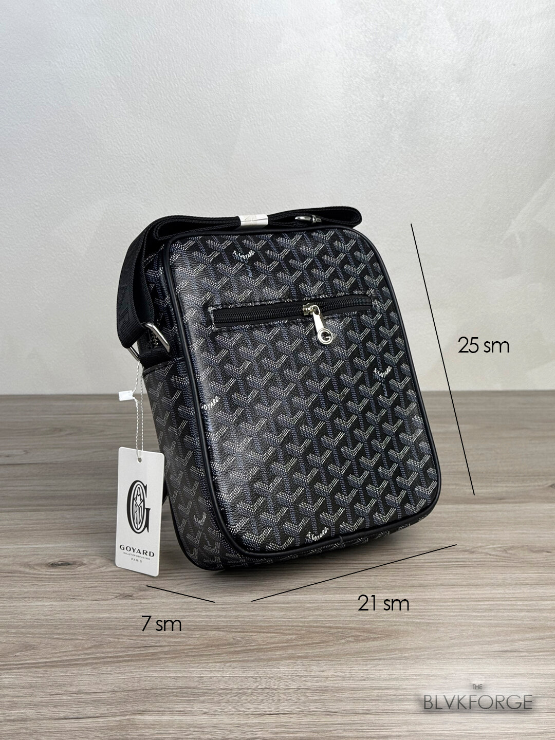 Сумка кросс-боди , фактура матовая, черный/голубой — фото 1