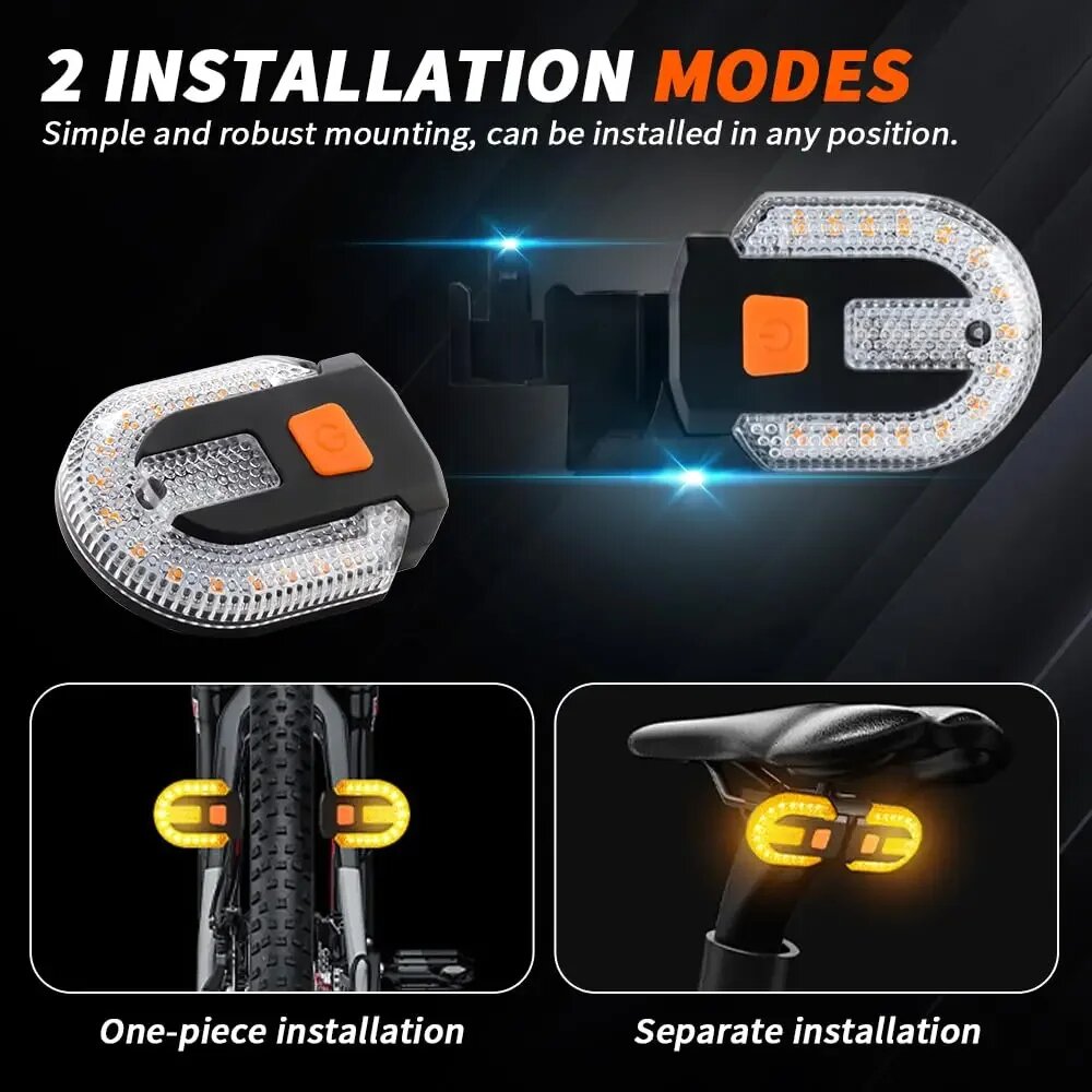 FZCSPEED Беспроводные поворотные фонари для велосипеда, Two pairs - black — фото 1