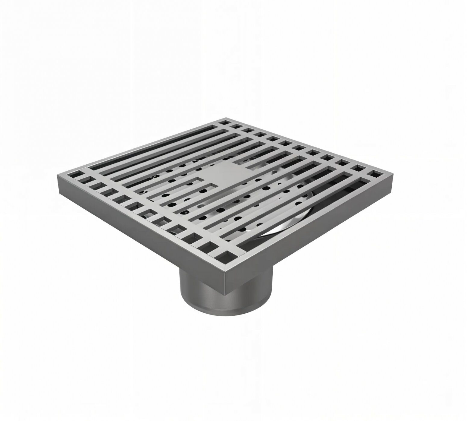 Душевой трап Enio Tecnico 10x10 см EN7040718 с сухим затвором, решетка хром