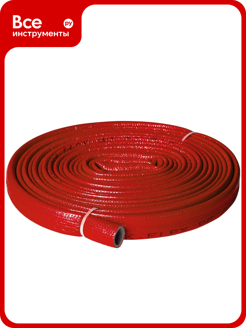 Теплоизоляция для труб K-FLEX PE COMPACT в красной оболочке 18/4 бухта 10м R040182103PECR