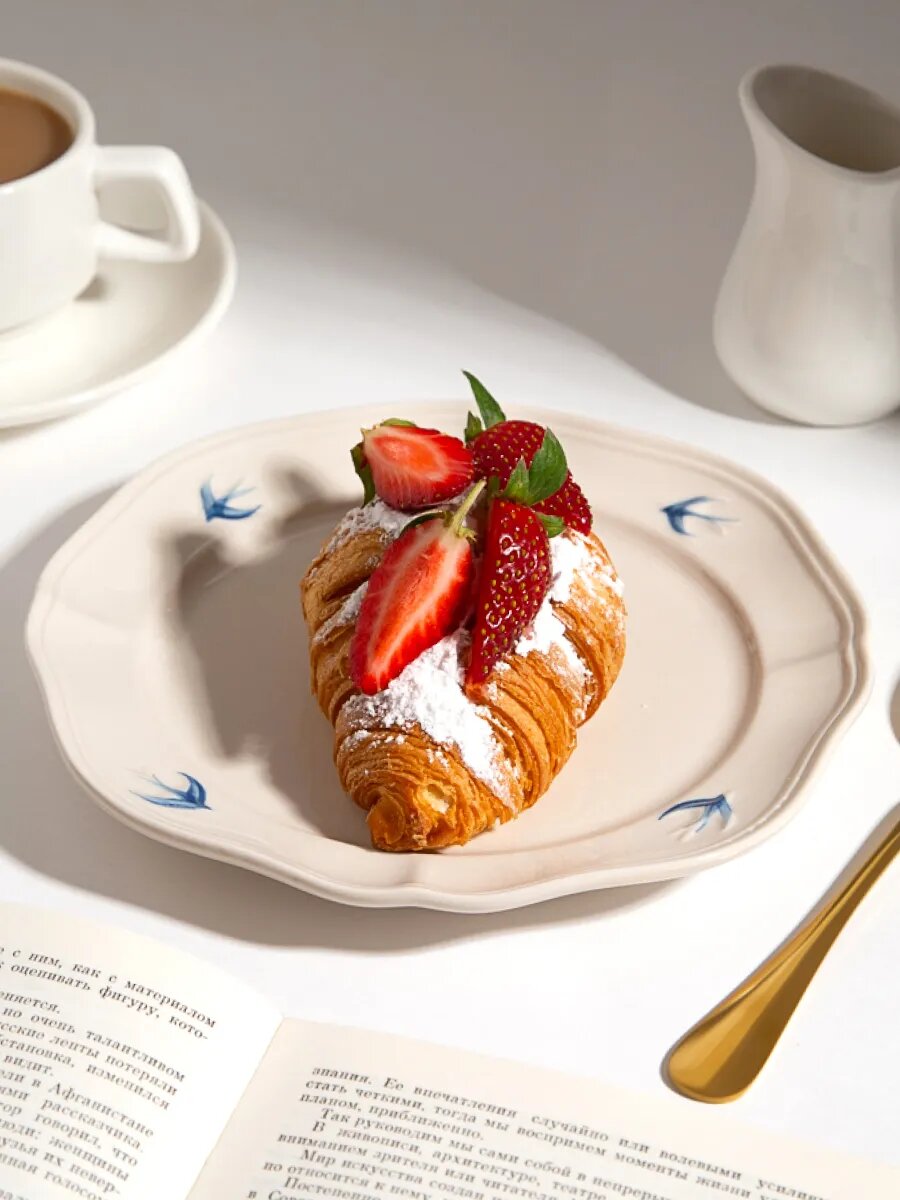 Набор тарелок DB HOMME, керамика, ручная работа, для СВЧ, цвет вишневый, 1 шт — фото 1