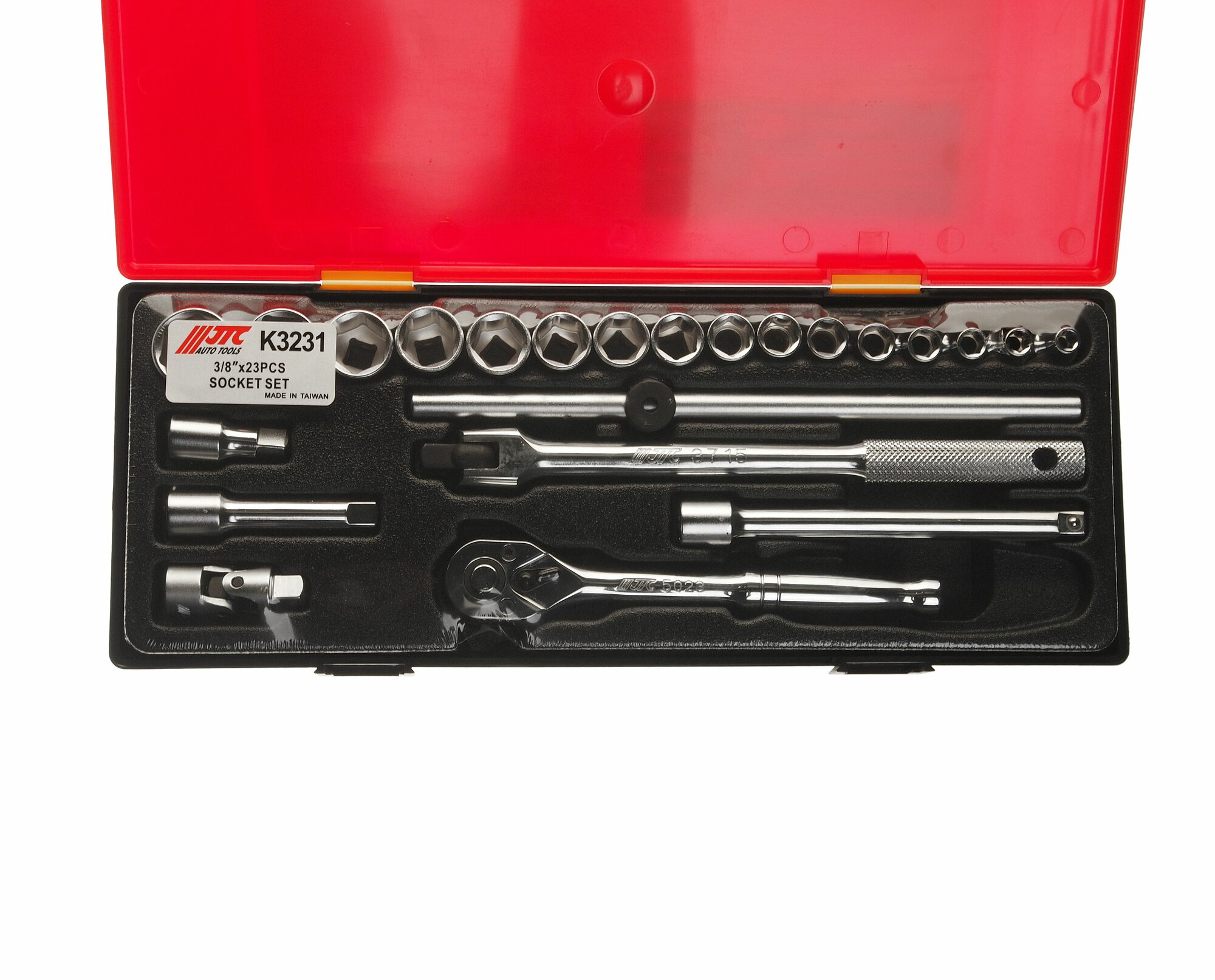 Набор головок 3/8" (в кейсе) 23 предмета JTC — фото 1