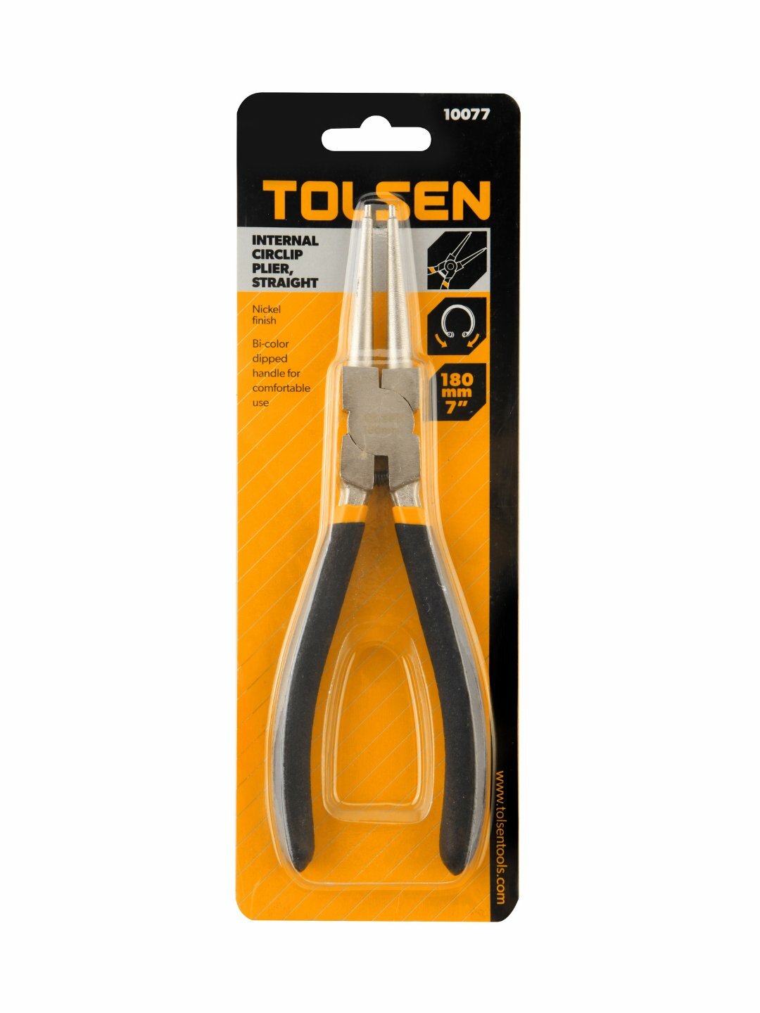 Съемник стопорных колец Tolsen 10077, прямой, сжатие, 180мм, 2.0