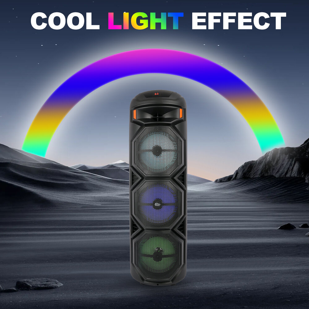 Караоке-колонка с беспроводным микрофоном, Bluetooth, RGB-подсветка, 90 см x 30 см — фото 1