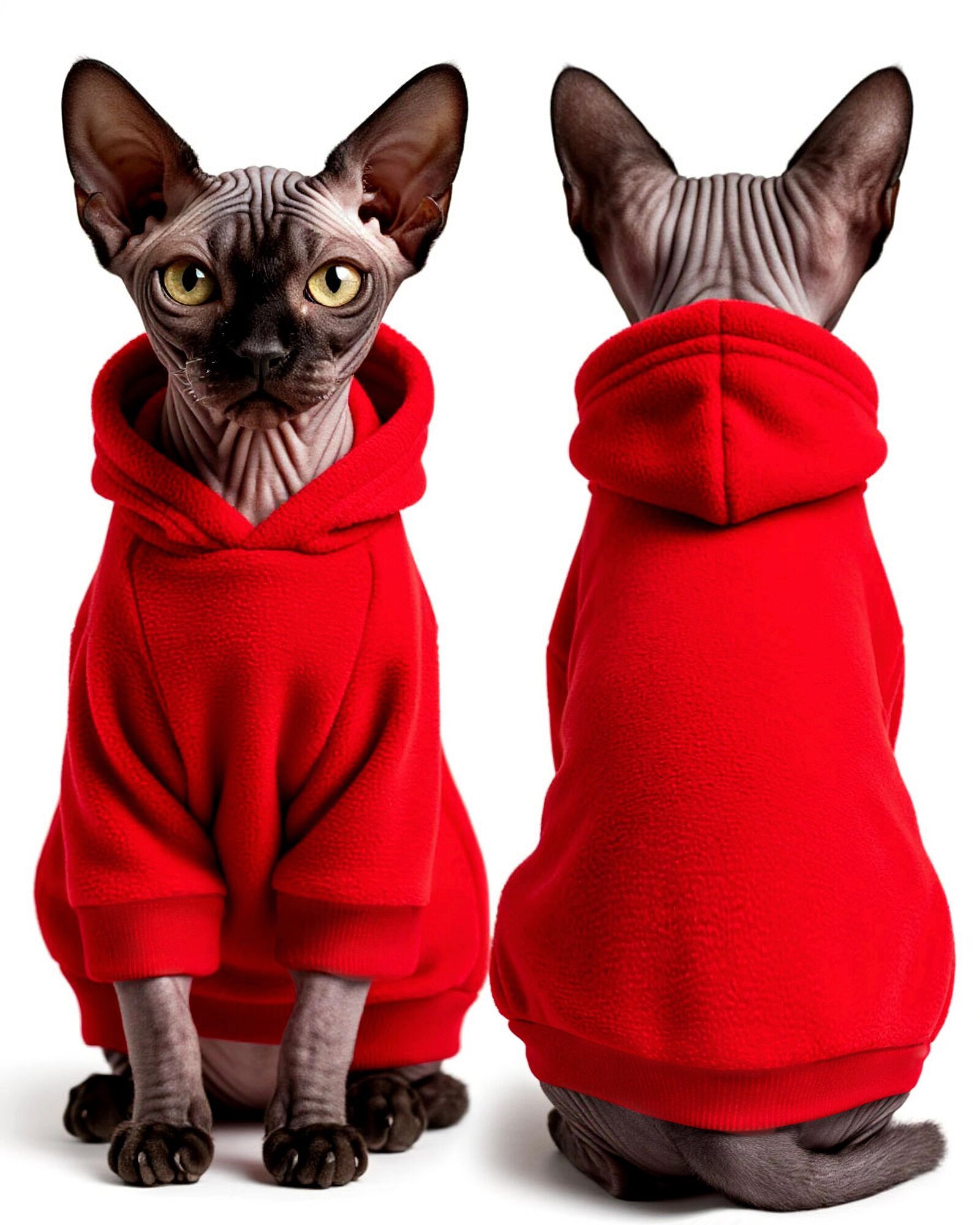 Одежда для кошки Толстовка для сфинкса худи на кота для мелких пород собак