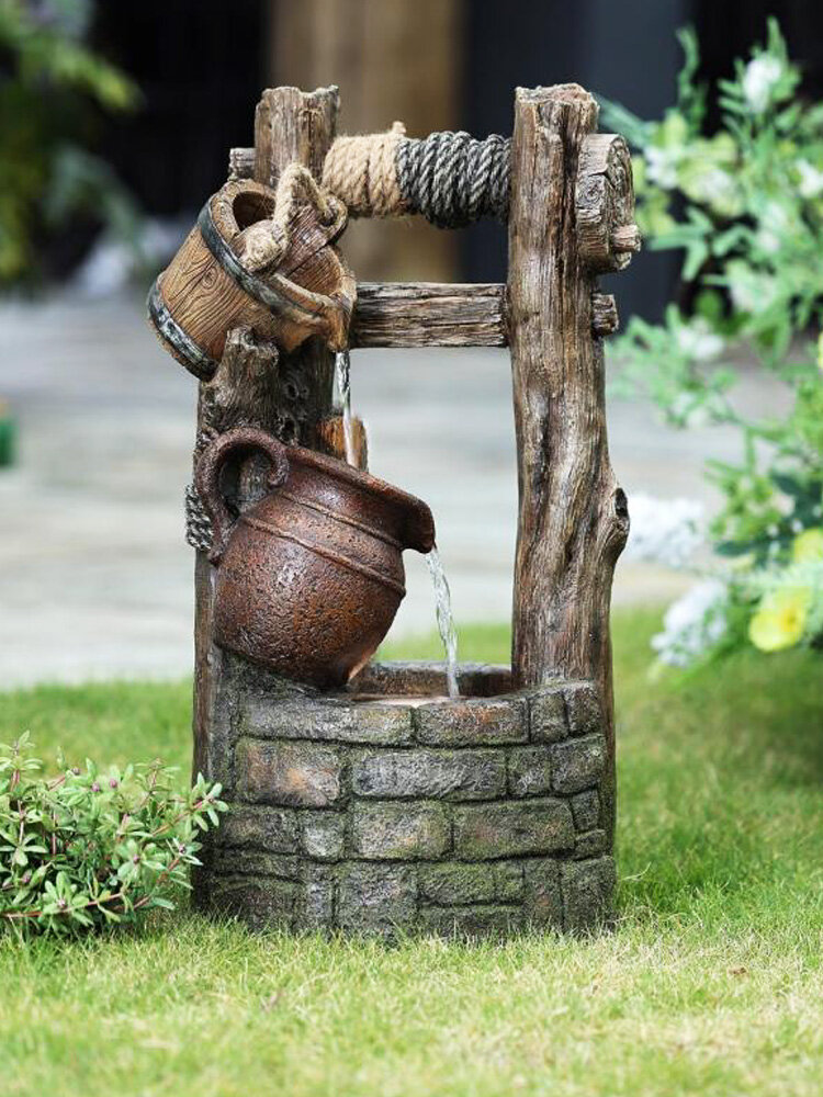 Фонтан декоративный Waterfall "Колодец" с подсветкой для дома и сада