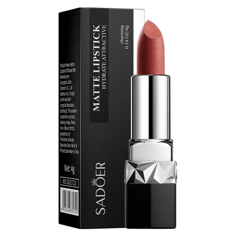Помада SADOER "Lip Charm", эффект объема, кремовая, питательная