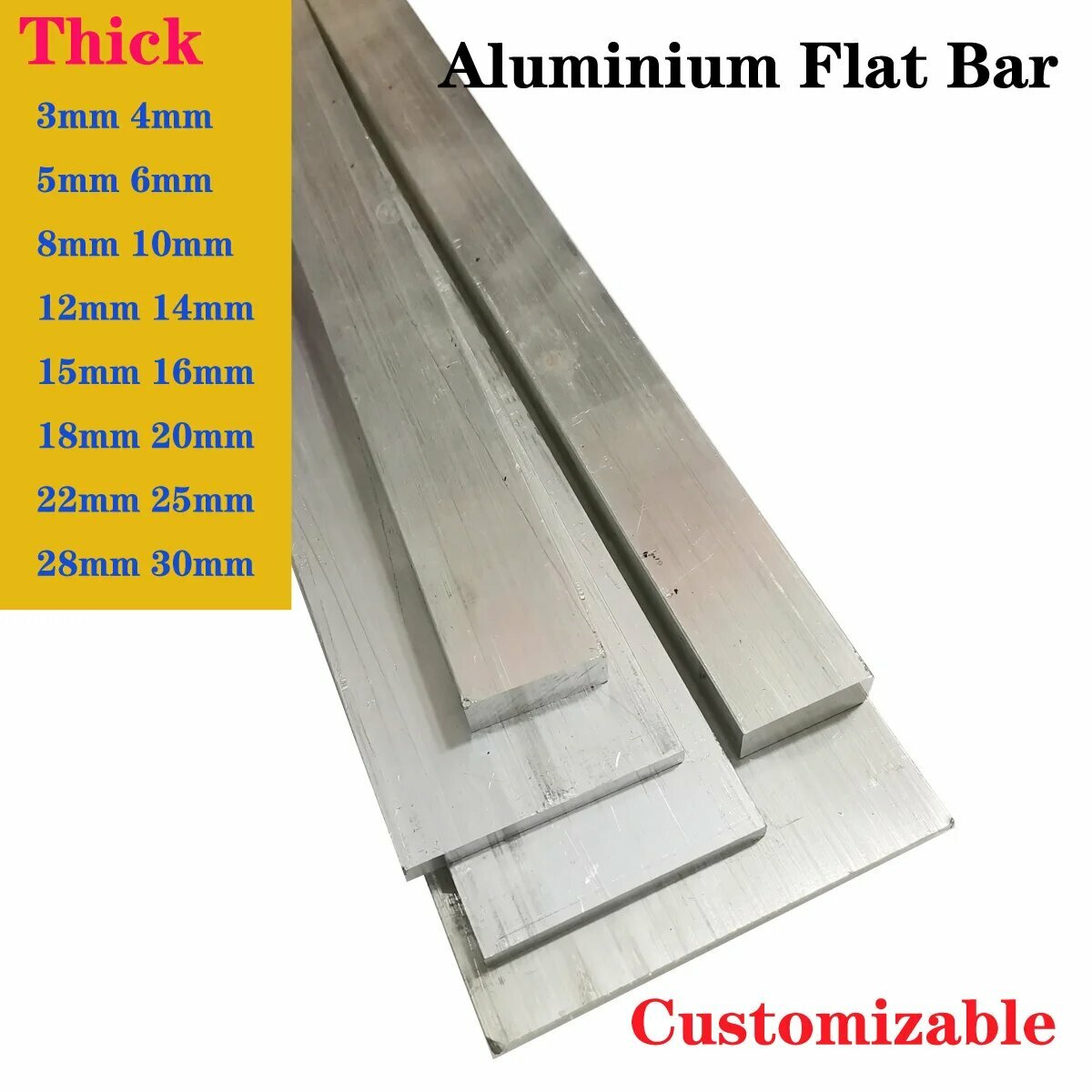 Алюминиевая плоская пластина ANBYSFXLTP 8x10mm 1pc Length 240mm