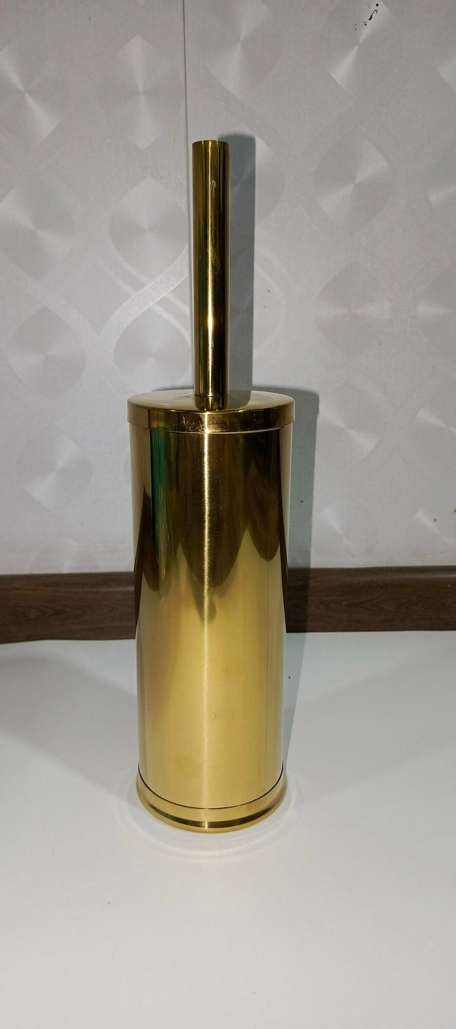 Ёршик для туалета, для унитаза металлический, золотистая рукоятка — фото 1