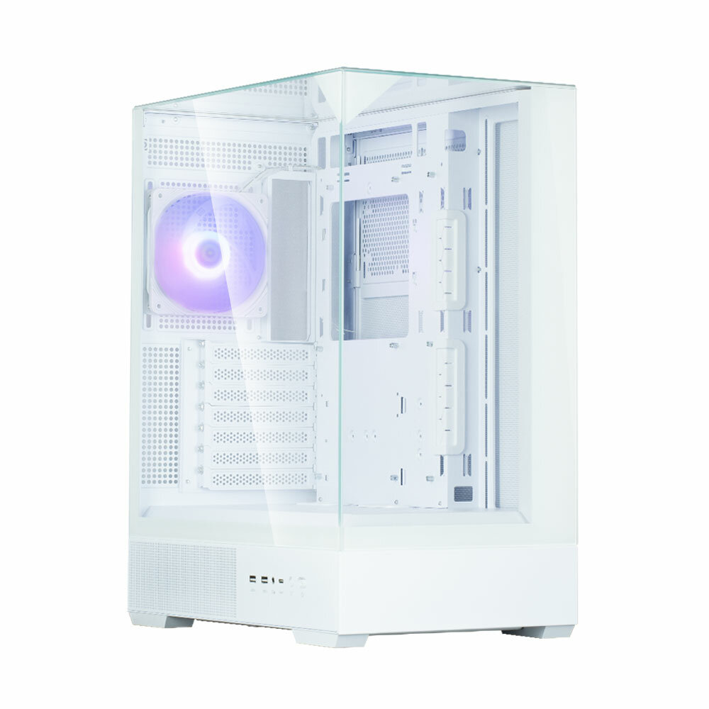 Корпус Zalman "P40 Prism", без БП, с RGB-подсветкой, ATX, белый