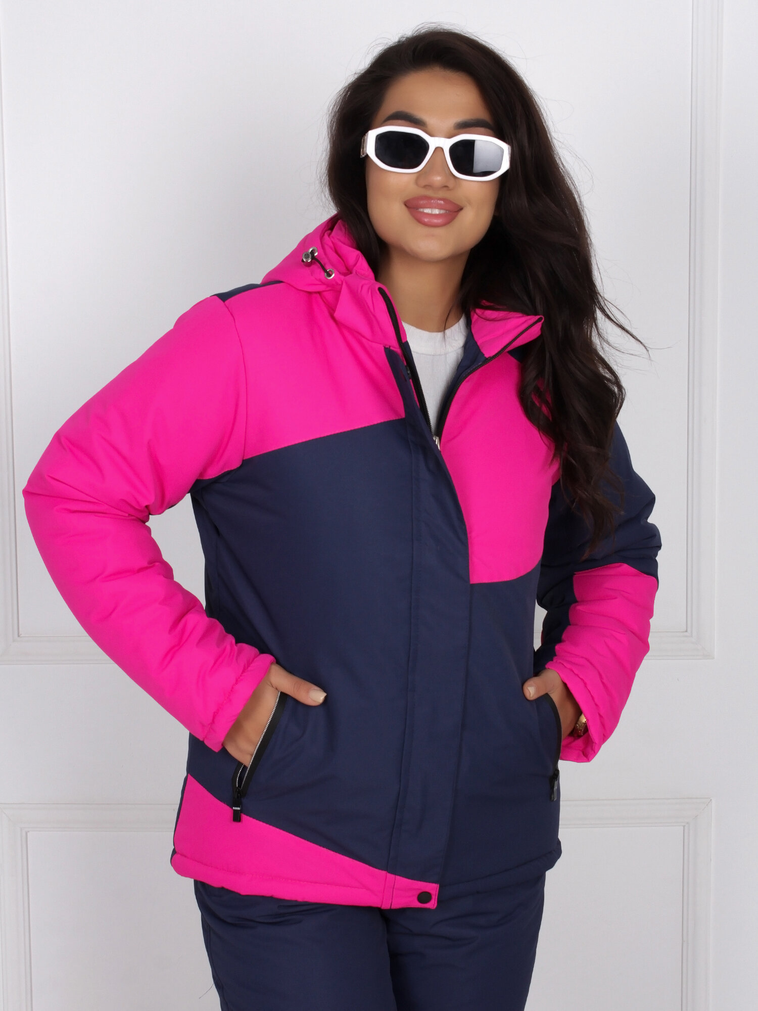 Куртка горнолыжная  размер 52 синий фуксия