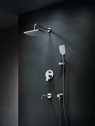 Изображение товара Душевая система с тропическим душем AM.PM X-Joy, встроенный смеситель с термостатом, с изливом, хром