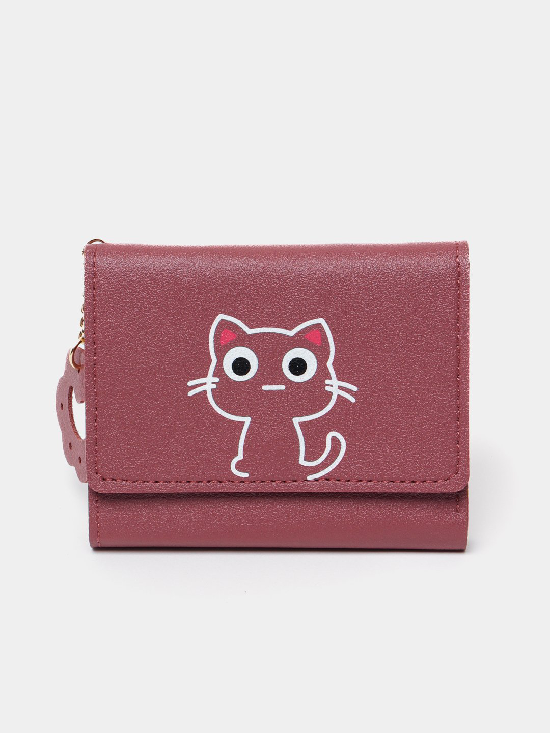 Кошелек , фактура гладкая, темно-розовый — фото 1