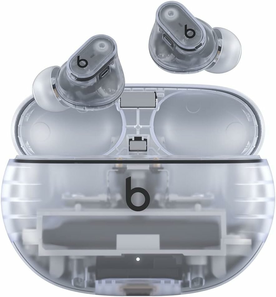 Beats Studio Buds+ — полностью беспроводные наушники с активным шумоподавлением, прозрачный цвет, микрофон, Bluetooth, совместимость с Apple и Android