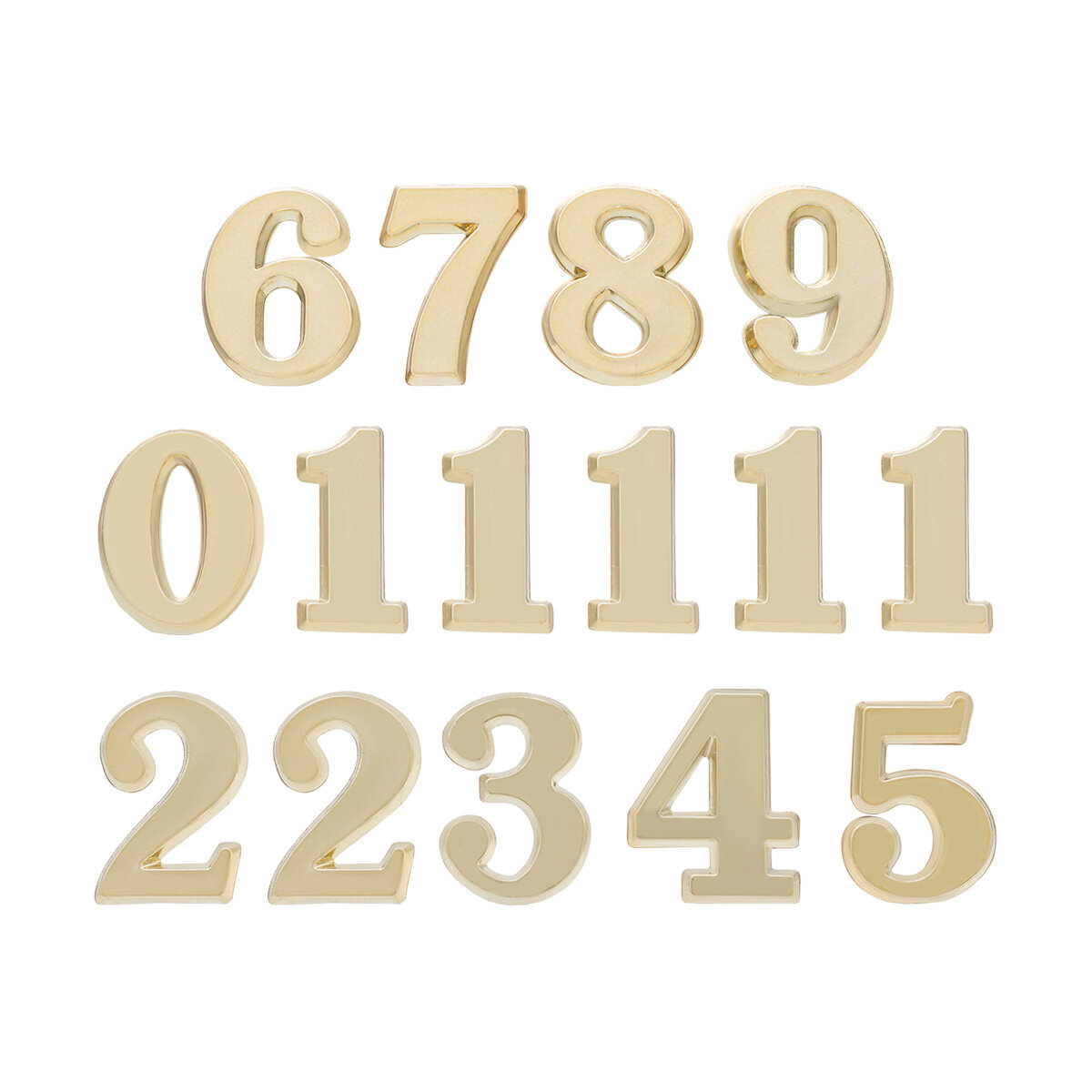 Цифры арабские для часов, высота 2,5 см, пластик (ZB-10056 золото)