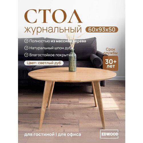 фото Стол журнальный edwood 93-60см деревянный s04