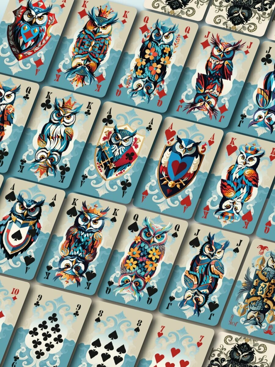 Карты игральные Совы, 54 штук — фото 1