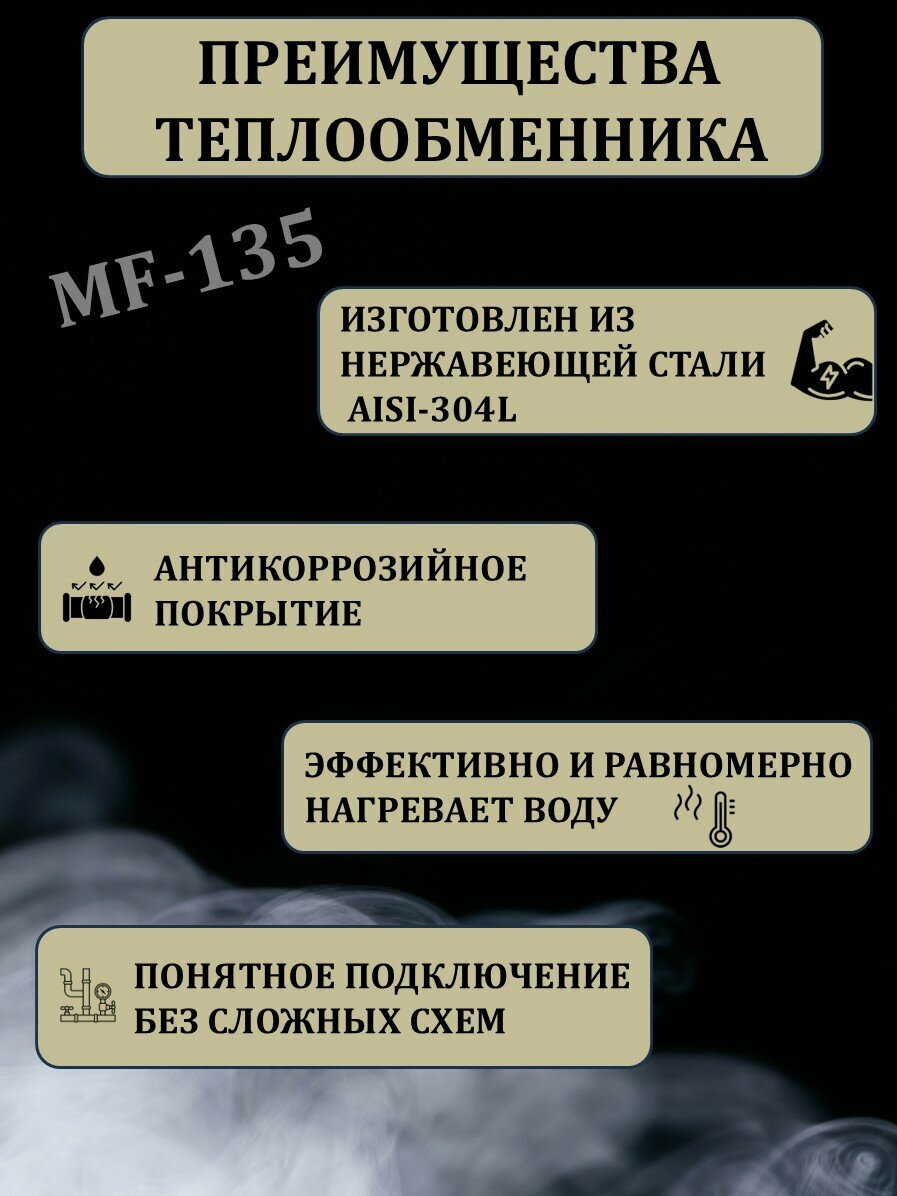 Теплообменник для бассейна Water Faery MF-135, 40 кВт, нержавеющая сталь — фото 1