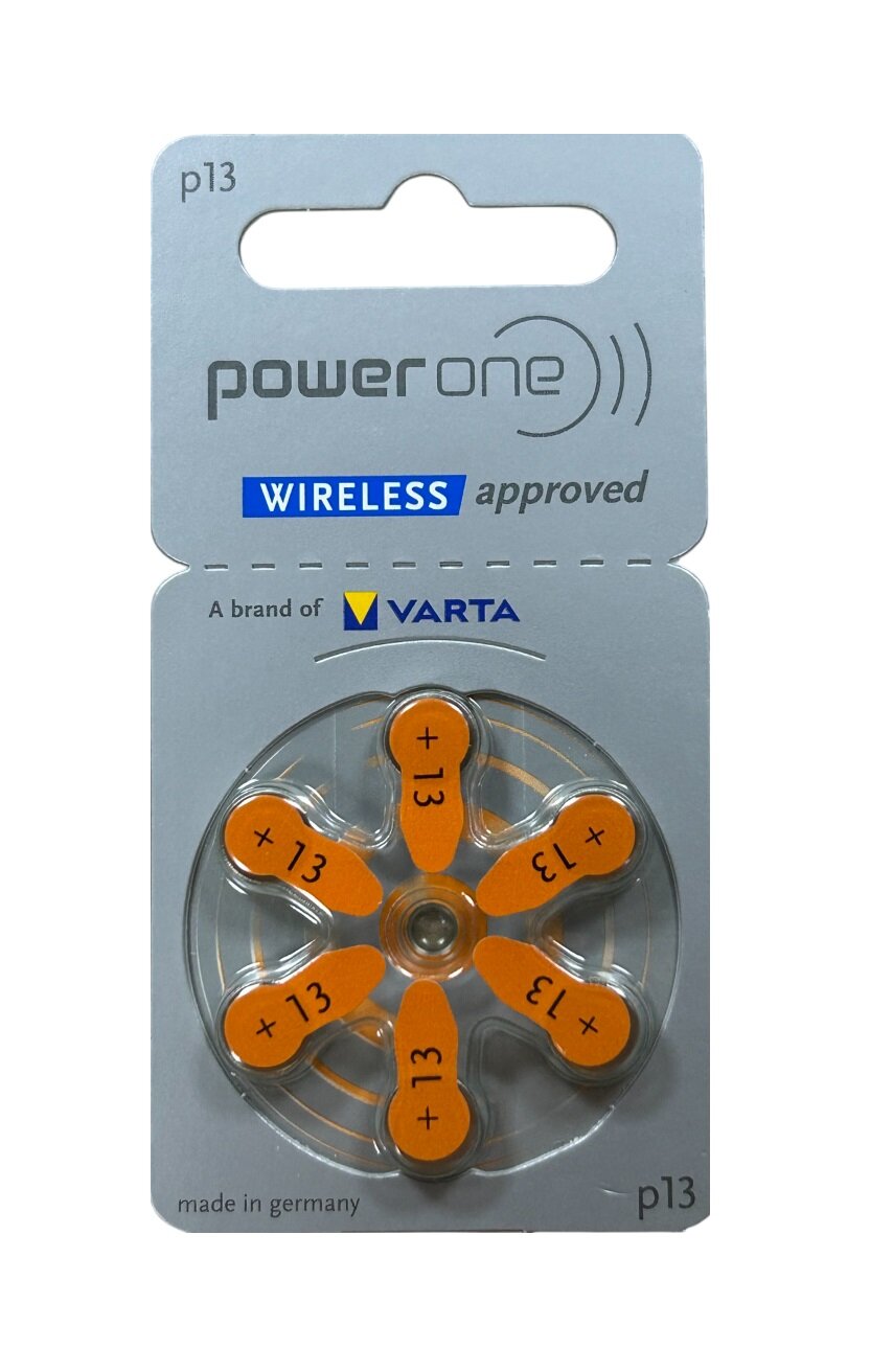 Батарейки для слуховых аппаратов Power One (Varta) P13, в упаковке: 6 шт.