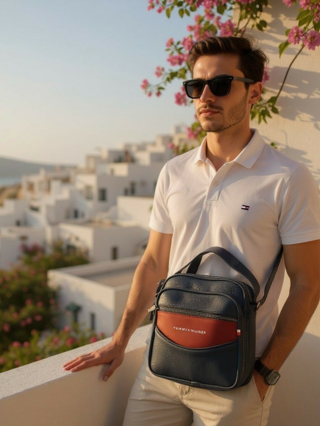 Сумка барсетка  Tommy Hilfiger, фактура рельефная, black