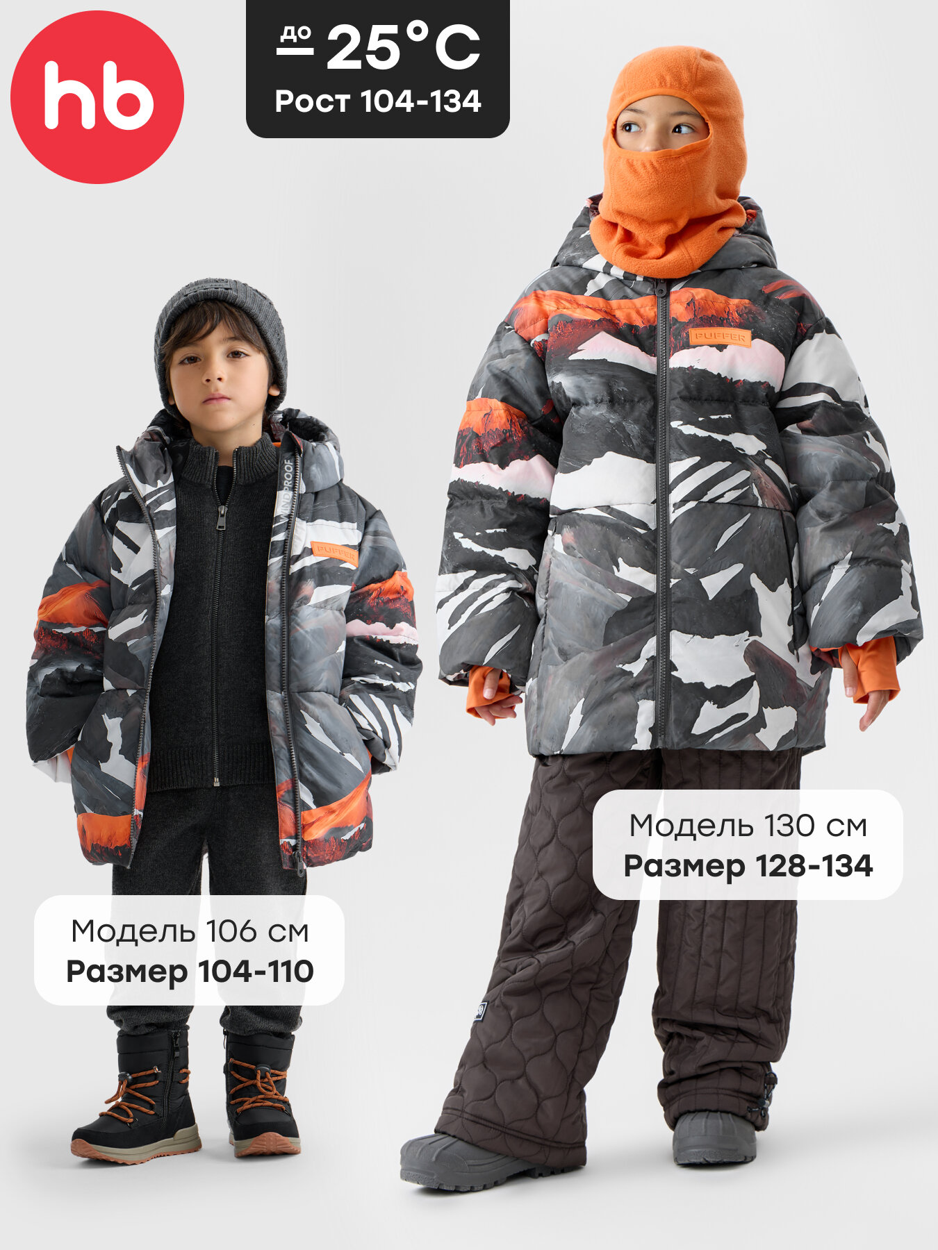 Пуховик Happy Baby размер 116-122 серый