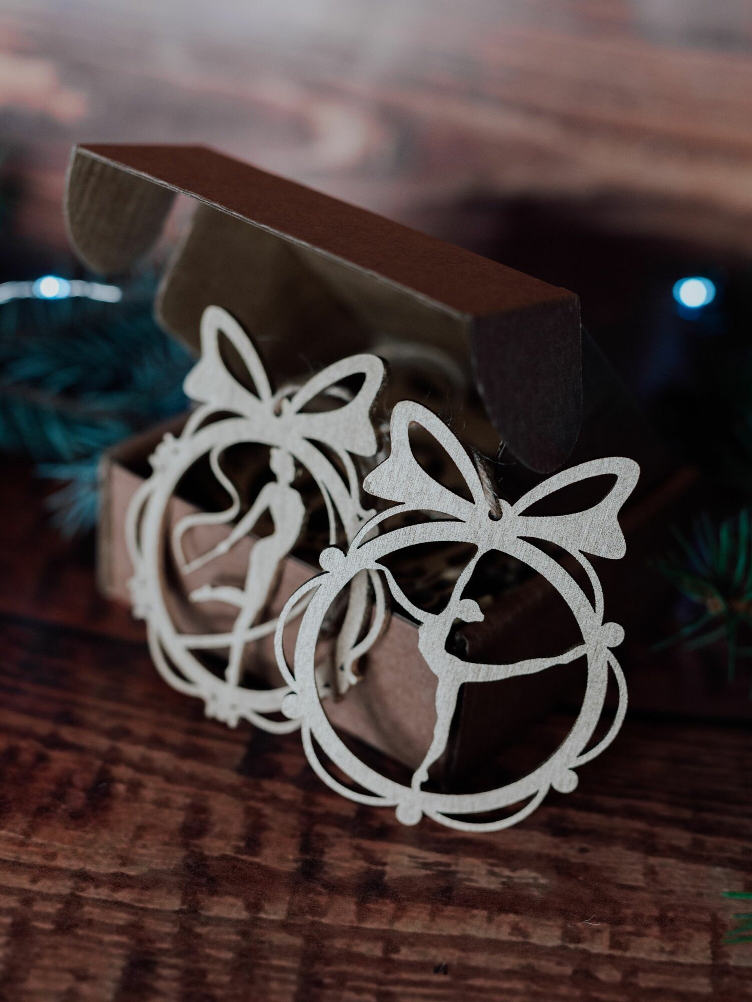 Елочные игрушки Dream Shop Wood "Гимнастика" в стиле художественной гимнастики 5 шт