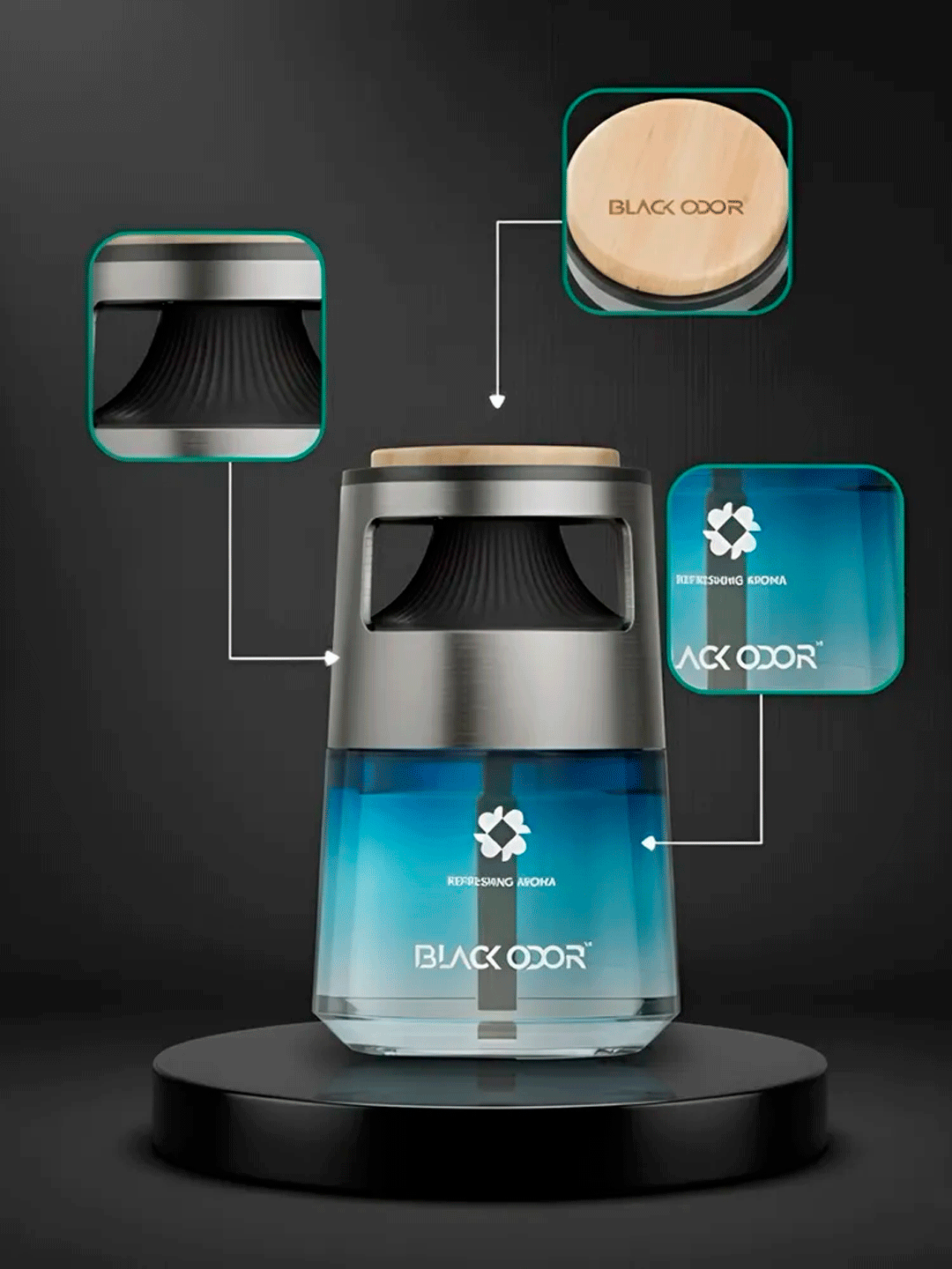 Ароматизатор воздуха для автомобиля освежитель BLACK ODOR 130 мл BO-40 — фото 1