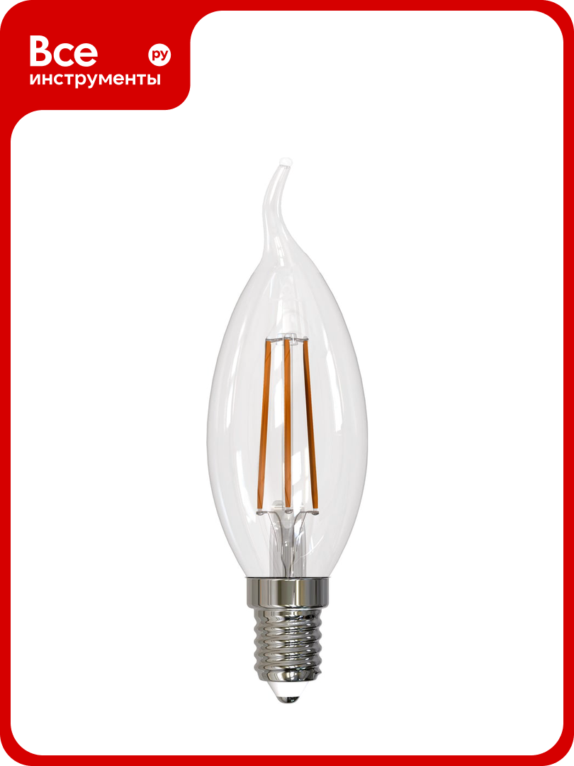 Светодиодная лампа Uniel Форма свеча на ветру Серия Sky LED-CW35-11W/3000K/E14/CL PLS02WH UL-00005170