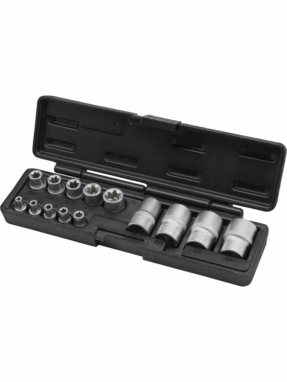 Набор головок Torx , 14 предметов, 1/4, 3/8, 1/2 Stels 13675