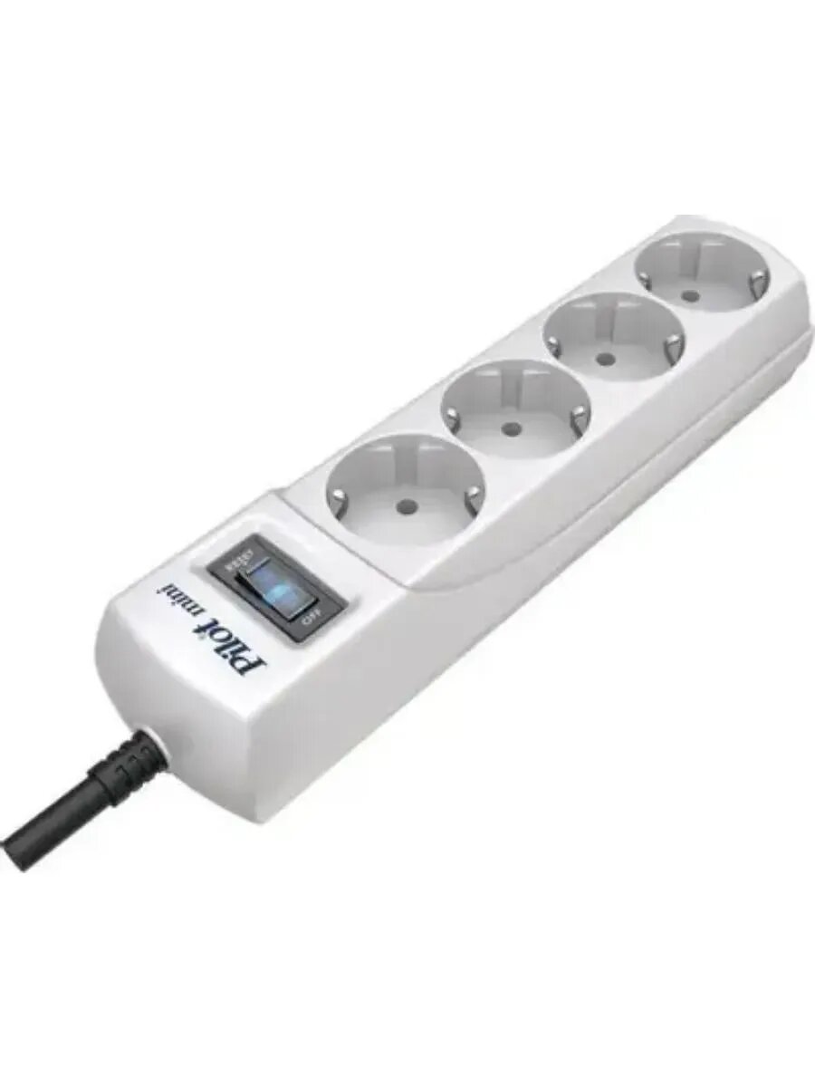 Сетевой фильтр 4 розетки 3 м кабель заземление Pilot mini 3 — фото 1