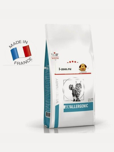 Изображение товара Anallergenic Feline (2кг). Корм сухой полнорационный диетический для взрослых кошек применяемый при пищевой аллергии или пищевой непереносимости некоторых ингредиентов.