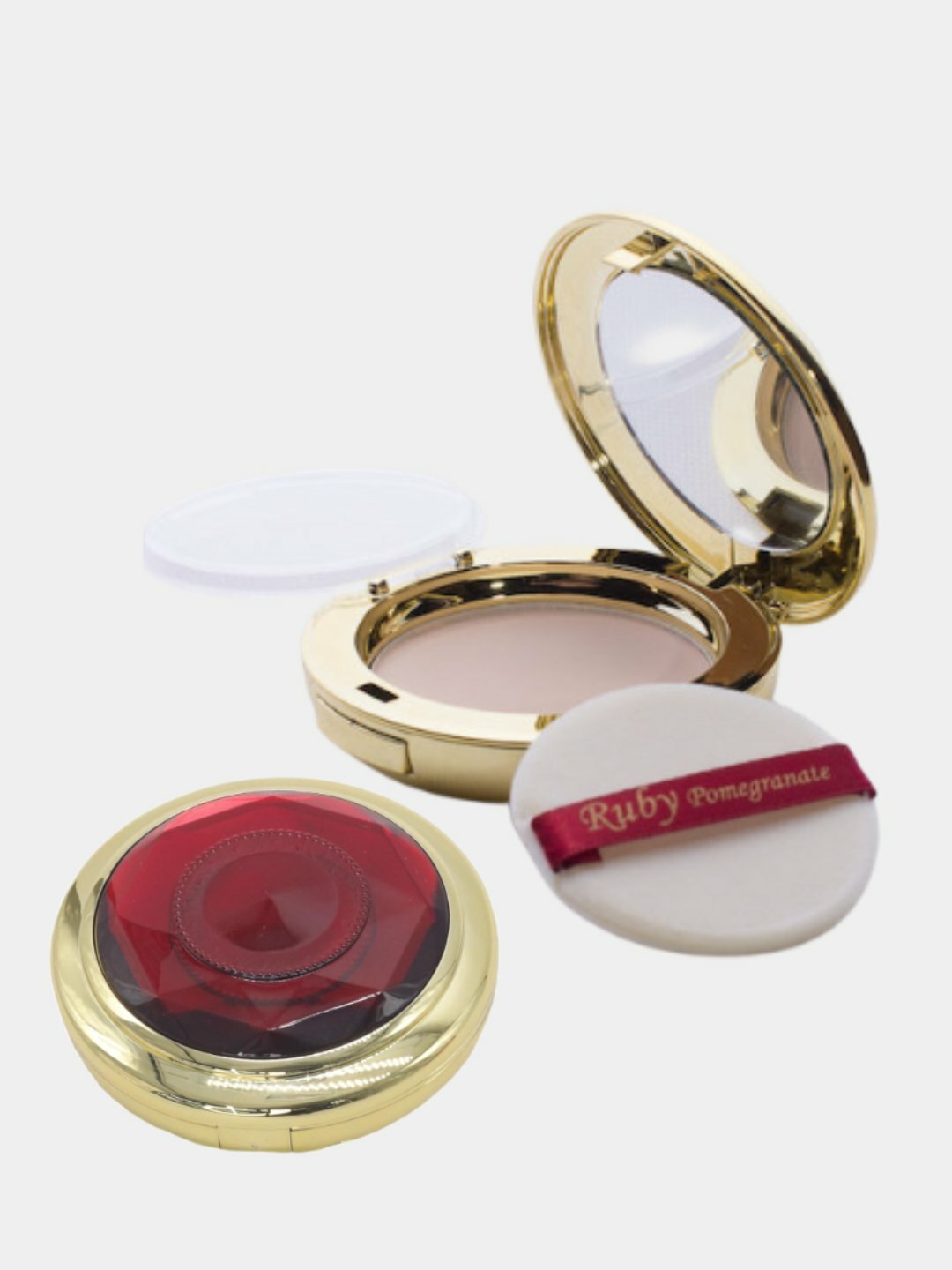 Пудра для лица Ruby Pomegranate SPF45 №13, двухслойная, с запаской, гранат, — фото 1