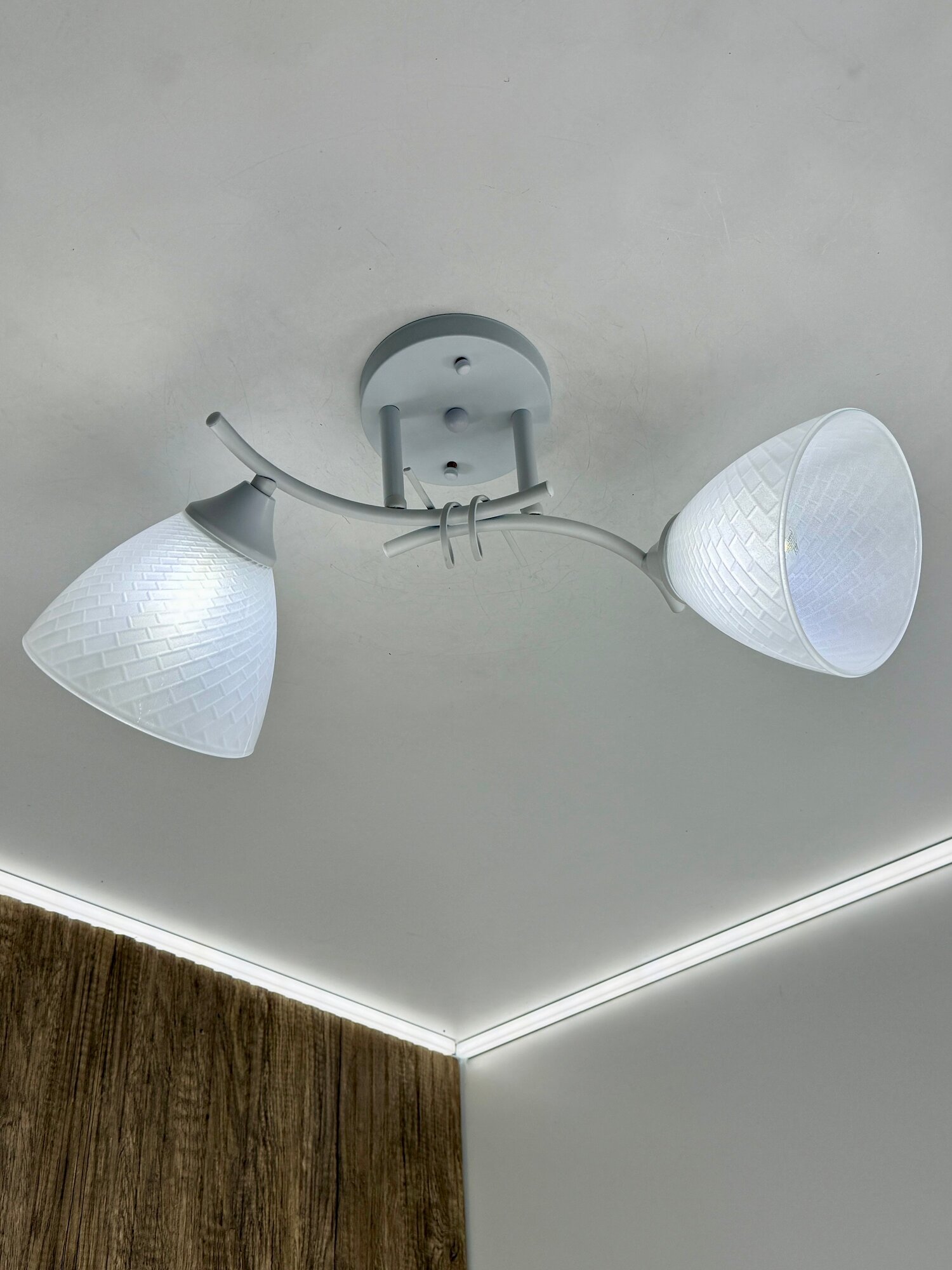 Люстра потолочная цоколь E27 белая Свет Столицы светильник на кухню