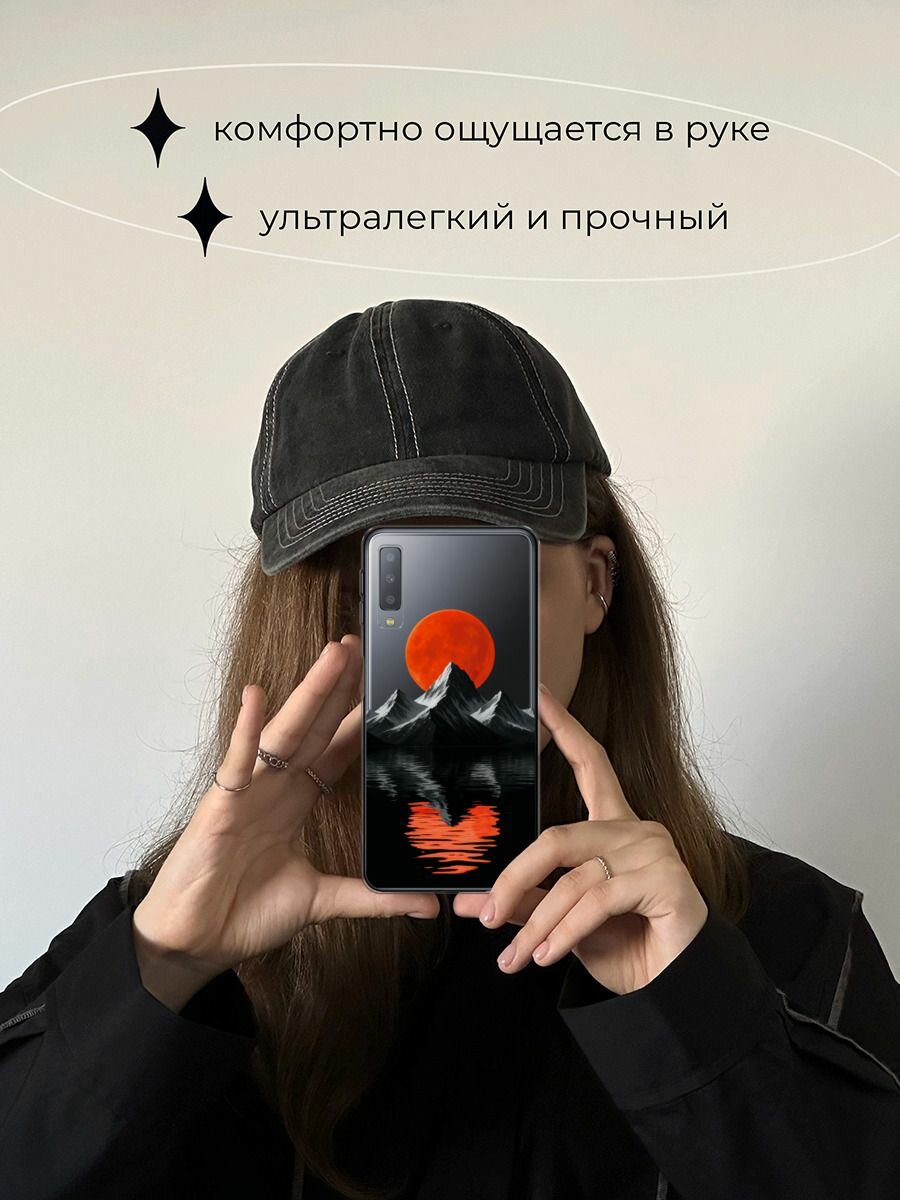 Силиконовый чехол на Samsung Galaxy A7 2018 / Самсунг Галакси А7 2018 с принтом Черная гора 3 — фото 1