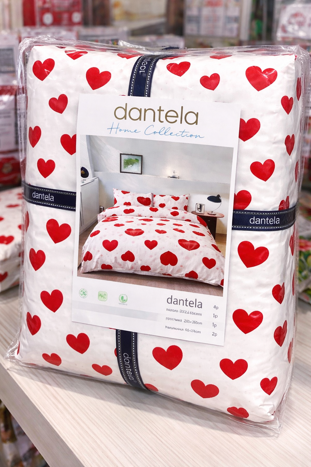 Постельное бельё Dantela "Красные сердца" Home Collection, хлопок 100%