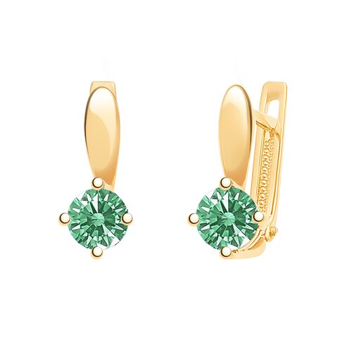 фото Серьги diamant online, красное золото, 585 проба, длина 1.1 см, , бирюзовый