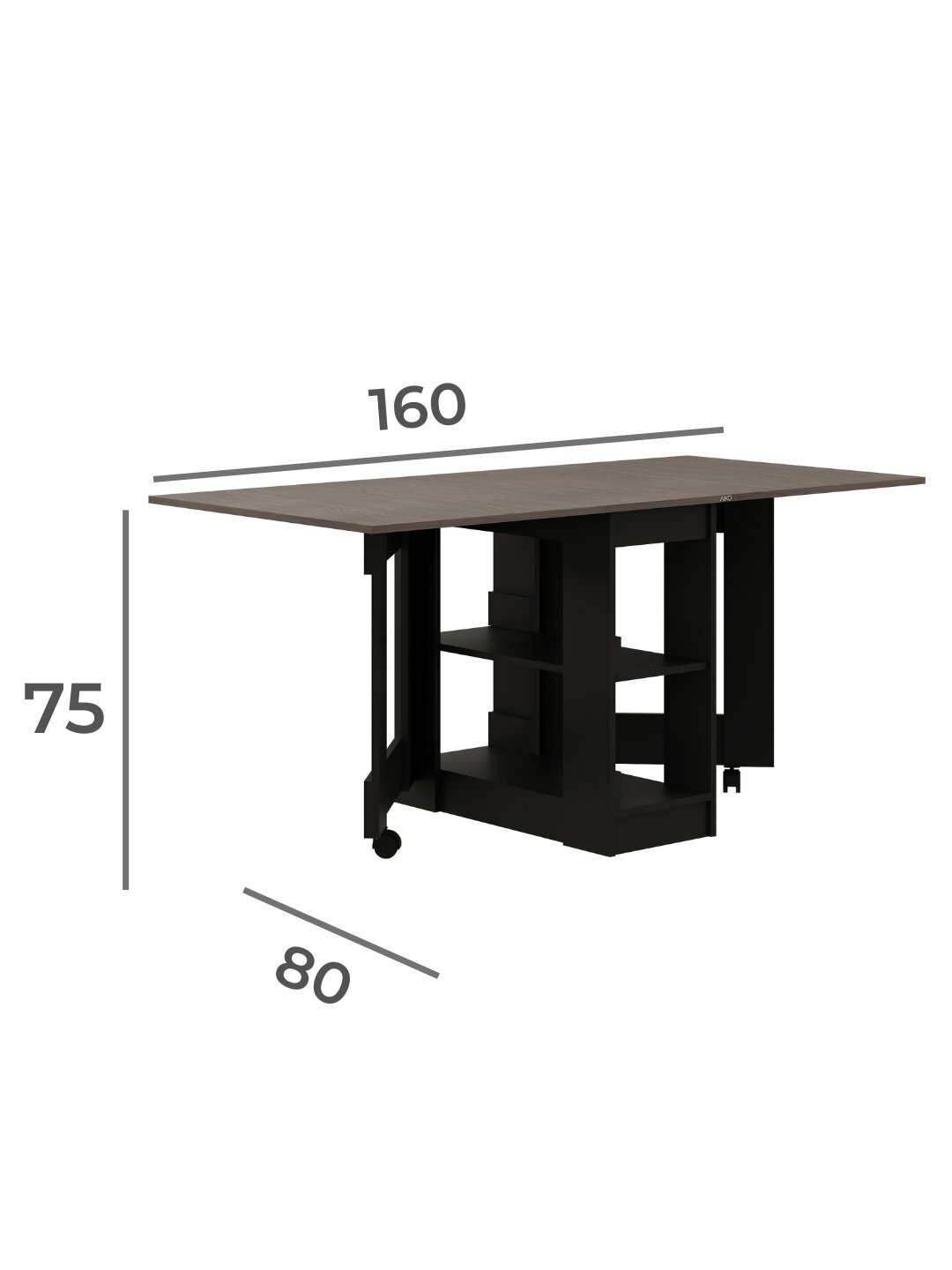 Стол кухонный AIKO "Vibe Lite", складной, ЛДСП, прямоугольная форма — фото 1