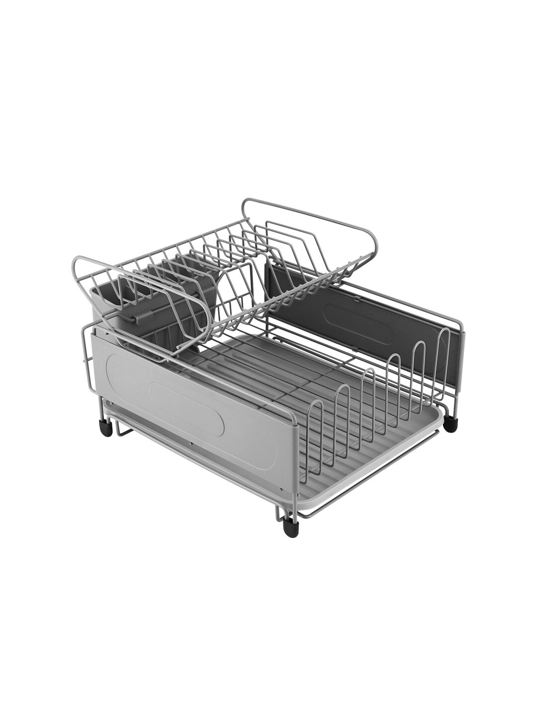 Двухуровневая сушилка HausRoland с поддоном и держателем приборов - Серый