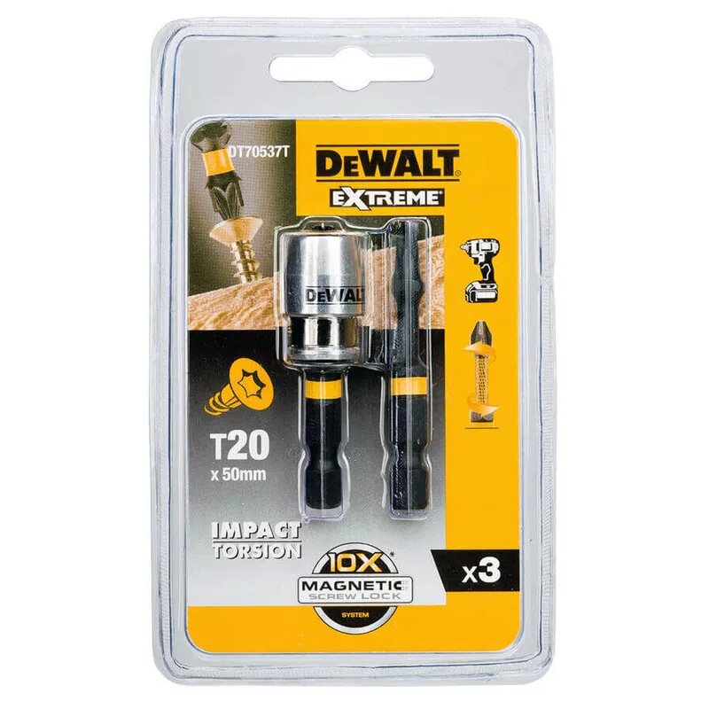 Биты ударные DeWALT Т20 57мм 2шт. DT70537T-QZ