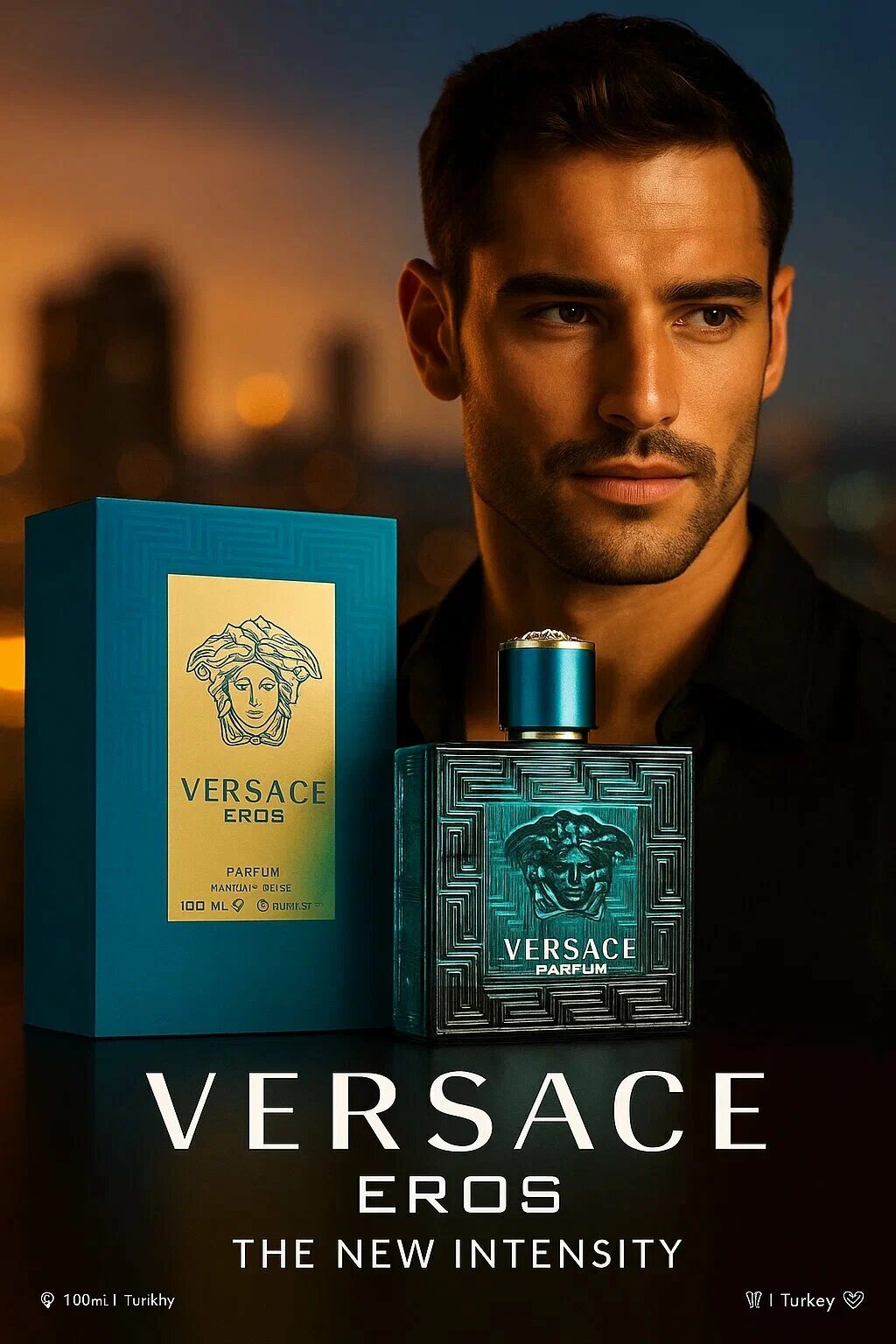 Мужская парфюмированная вода Versace Eros Parfum Style, 100 мл, произведено в Турции