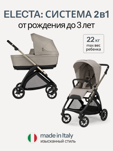 Изображение товара Коляска 2 в 1 Inglesina Electa New с подставкой под люльку Stand Up, Battery Beige