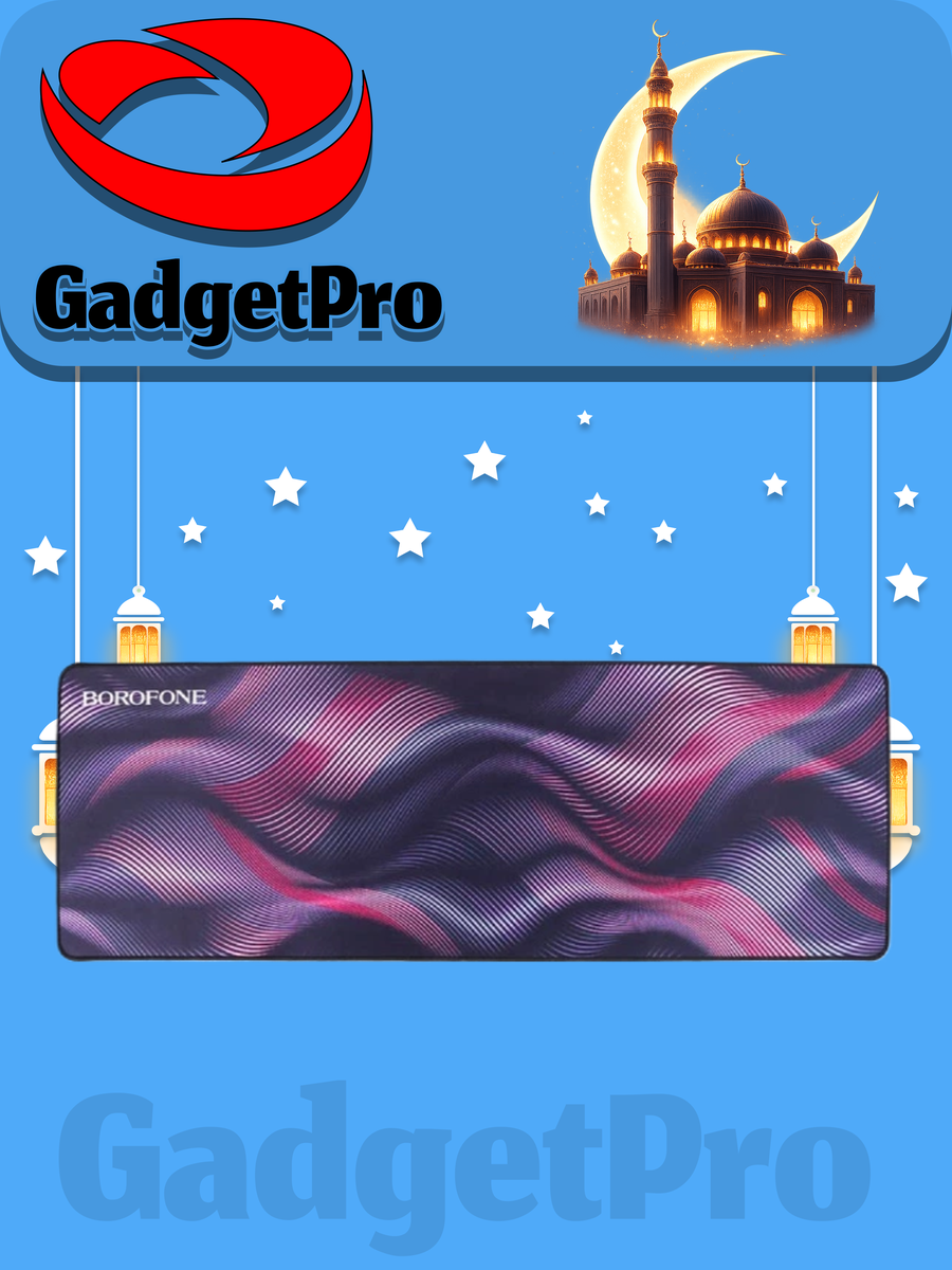 Коврик для мыши Borofone BG12: игровой, с прорезиненным основанием, черный, для дома и офиса