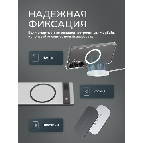 фото Беспроводная зарядная станция 3 в 1 magsafe qi2 neo galaxy 23вт, черный, deppa 23168