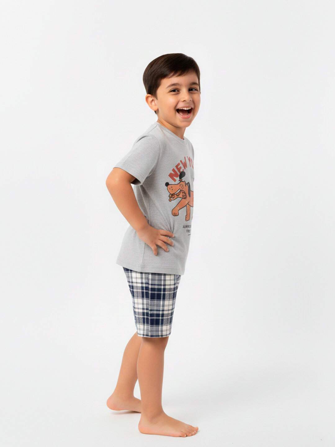 Пижама neo, размер 128, серый меланж — фото 1