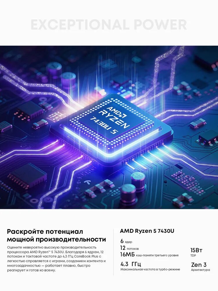 Ноутбук Chuwi CoreBook Plus, IPS-экран, Windows 11, SSD 512ГБ — фото 1