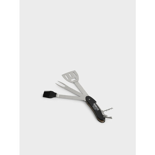 Мультитул для барбекю, 4 в 1, сталь/дерево/силикон, черный, BBQ, Kuchenland