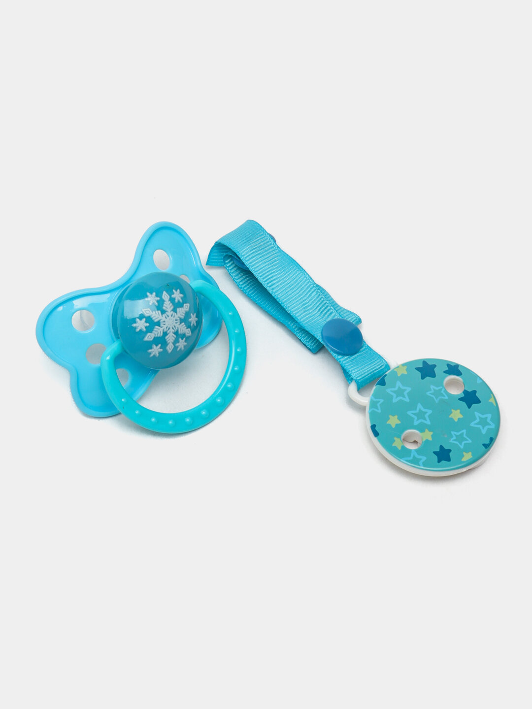 Соска - пустышка для младенцев, с держателем, силиконовая, 2 в 1 — фото 1