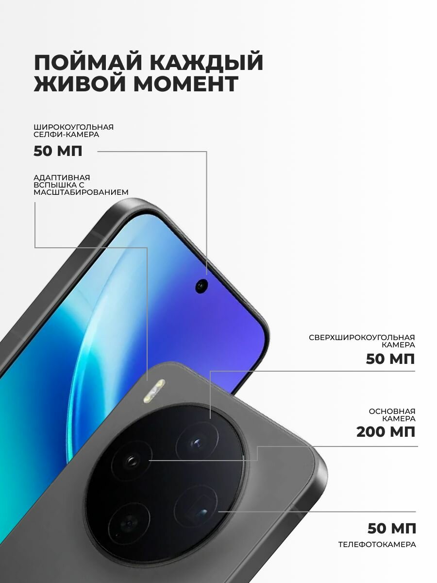 Смартфон Vivo X300, 16ГБ ОЗУ, 512ГБ ПЗУ, Android 16, 6.31", 120Гц, 200Мп — фото 1