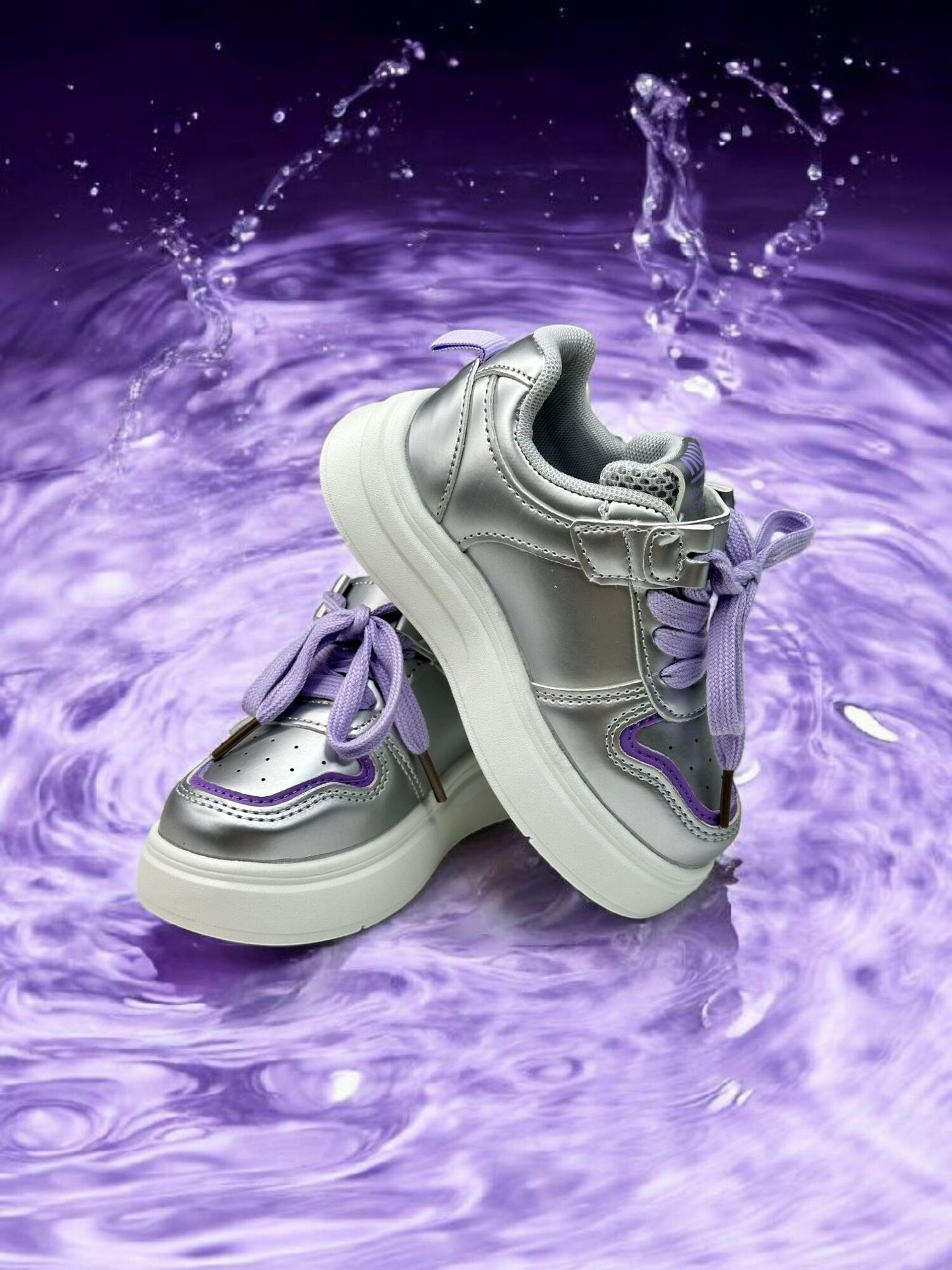 Кеды, размер 28, серебристый — фото 1